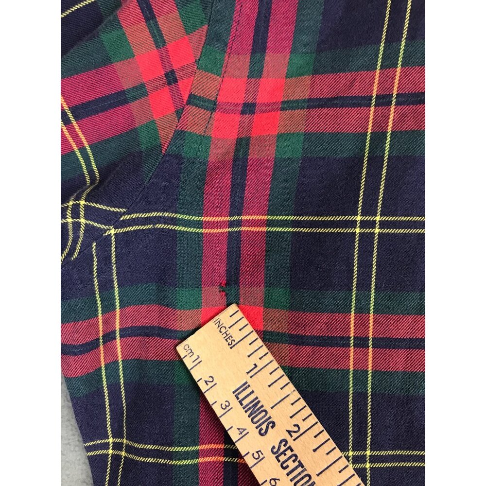 VTG Hunt Club Tartan Plaid Button Down Shirt Mens L Red Navy 90s Grudge - Picture 5 of 7